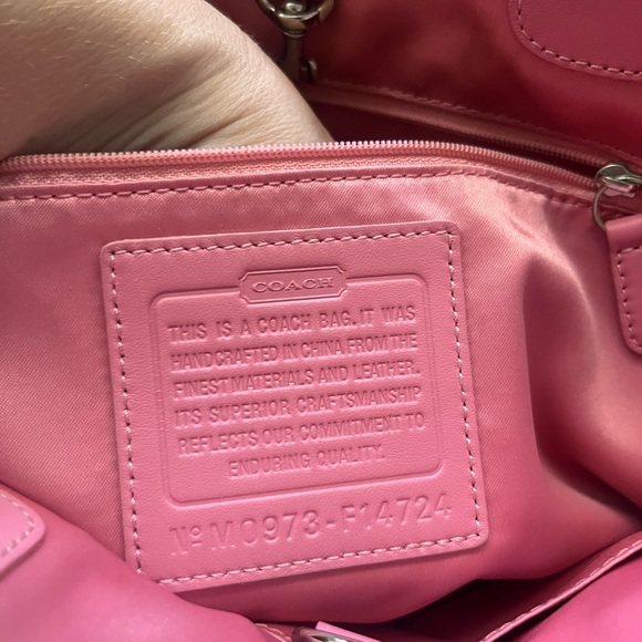 Coach Pink and Tan Signature Tote - Picture 3 of 3